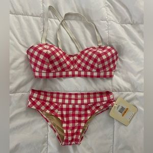 NWT GINGHAM OAKLEY PEACHES BIKINI